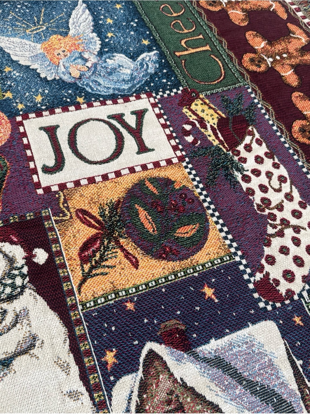 Goodwin Weavers Christmas Santa Old World Woven Tapestry Throw Blanket Bears - Picture 5 of 10